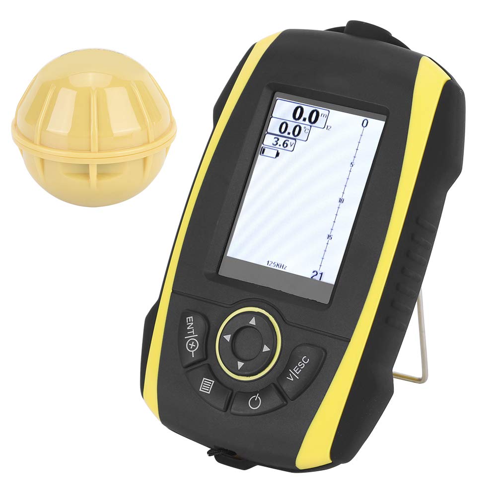 Kikumi FF288W Rilevatore Sonar Ecoscandaglio Wireless con Schermo a Colori 433 MHz Portata 100 M Profondità 40 M Allarme Pesce per Barca da Pesca in Kayak Sul Ghiaccio