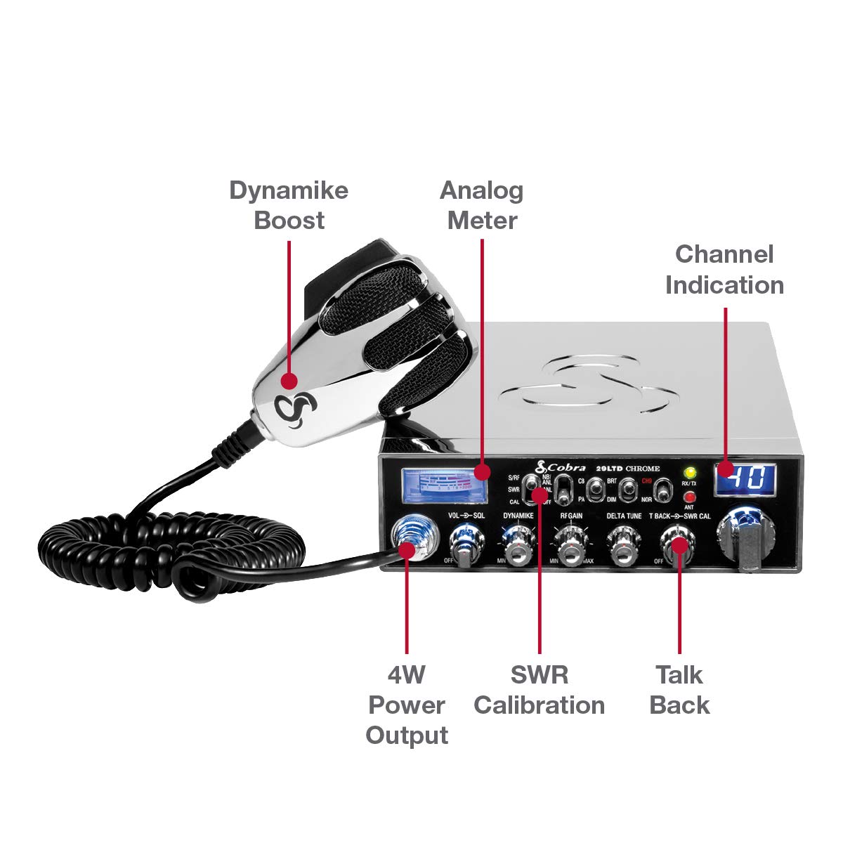 Buy Cobra 29LTDCHR Professional CB Radio Emergency Radio, Travel
