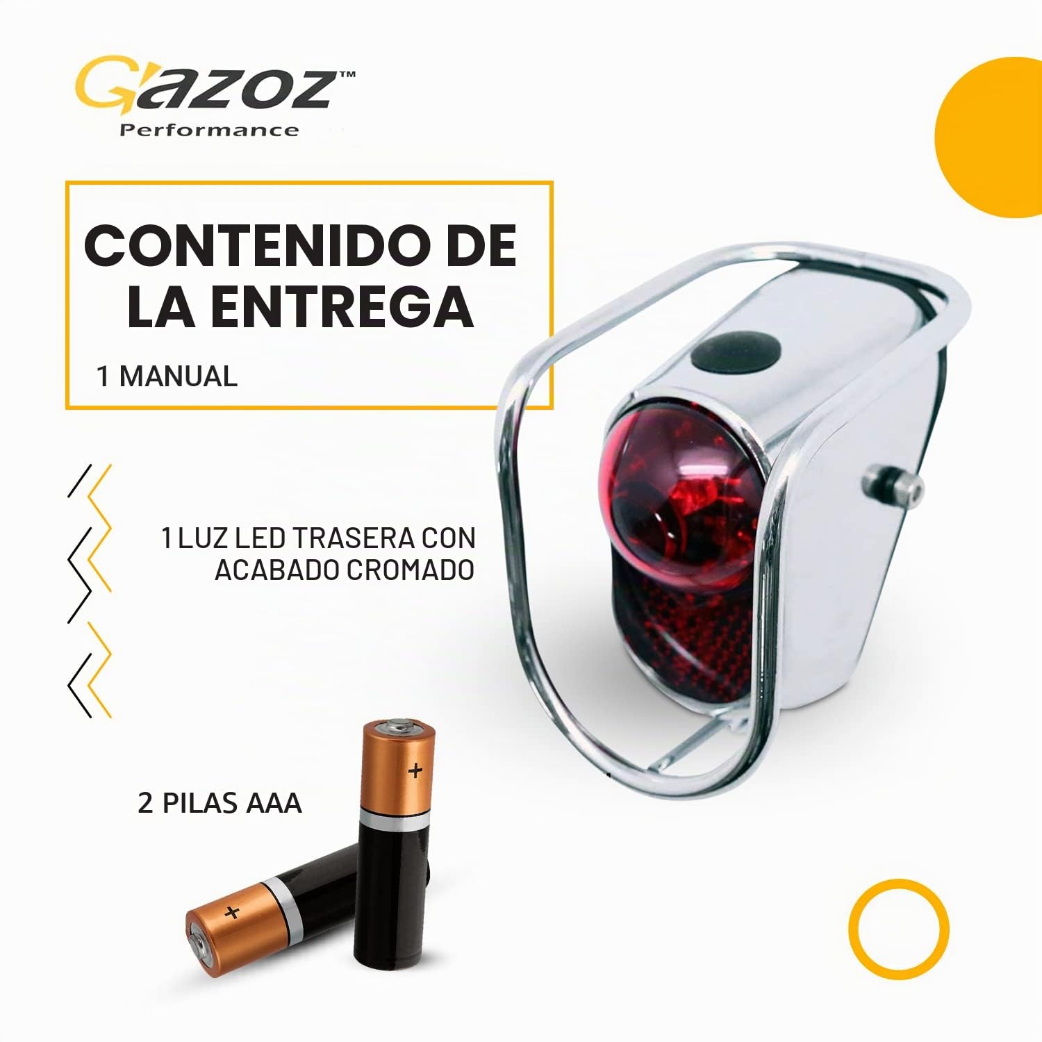 Accesorios para Bicicleta – Luces traseras LED traseras – Cromo Old School Vintage Classic Tour con Pilas (LM-002)