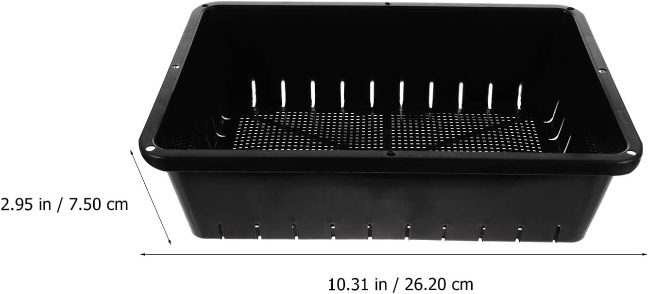 Cabilock 2pcs Seedling Starter Trays Plastic Growing Trays Gardening Germination Nursery Pots for Flowers Plants Wheatgrass Microgreens Greenhouse Sprouting Black : Patio, Lawn & Garden