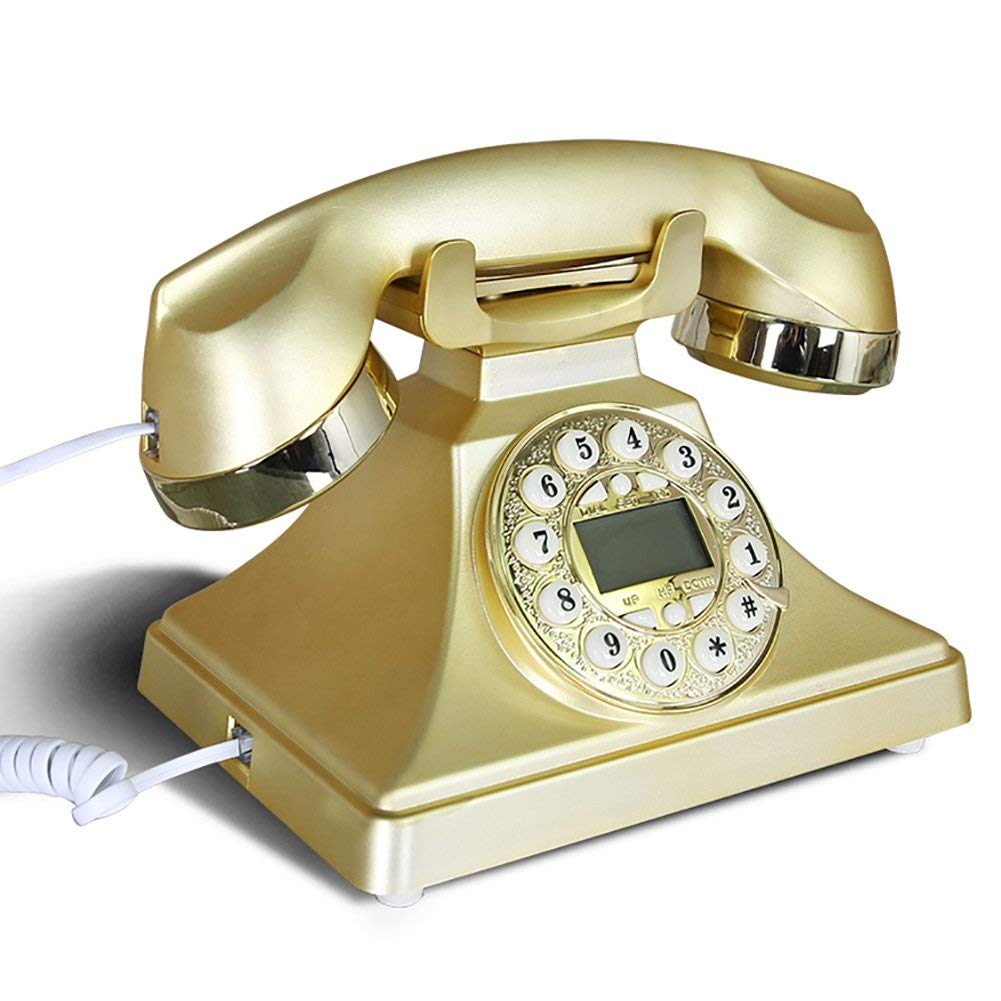 Zabytkowy telefon Europejskie biuro Home Antyczny telefon stacjonarny z metalowym obrotowym amerykańskim telefonem retro w stylu głośnomówiącym