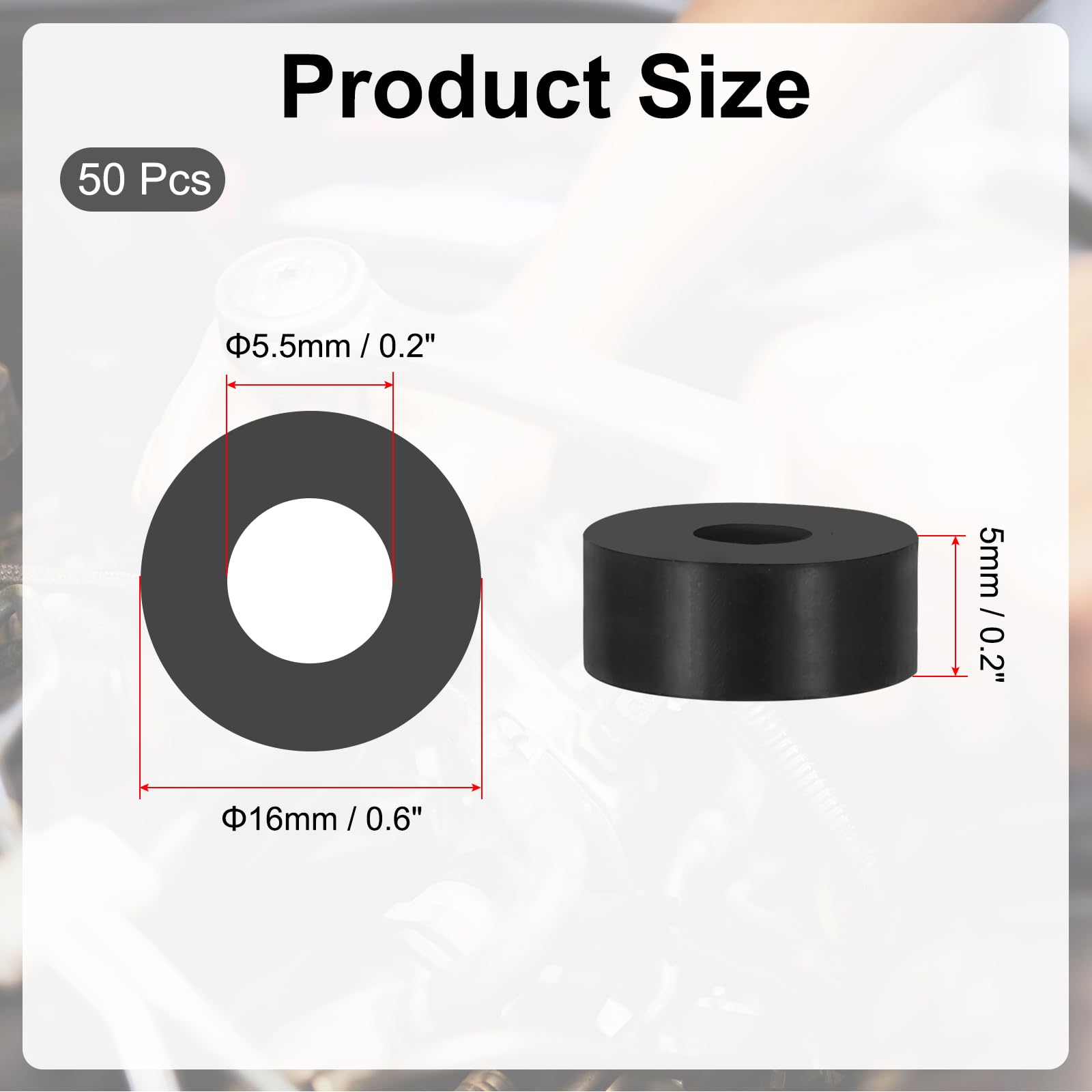 PATIKIL Multi Purpose Rubber Spacer - Image 2