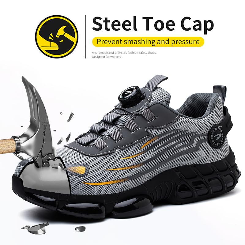 Image of Steel Toe Work Sneakers for Men Women Lightweight Comfortable Industrial & Construction Work Safety Shoes