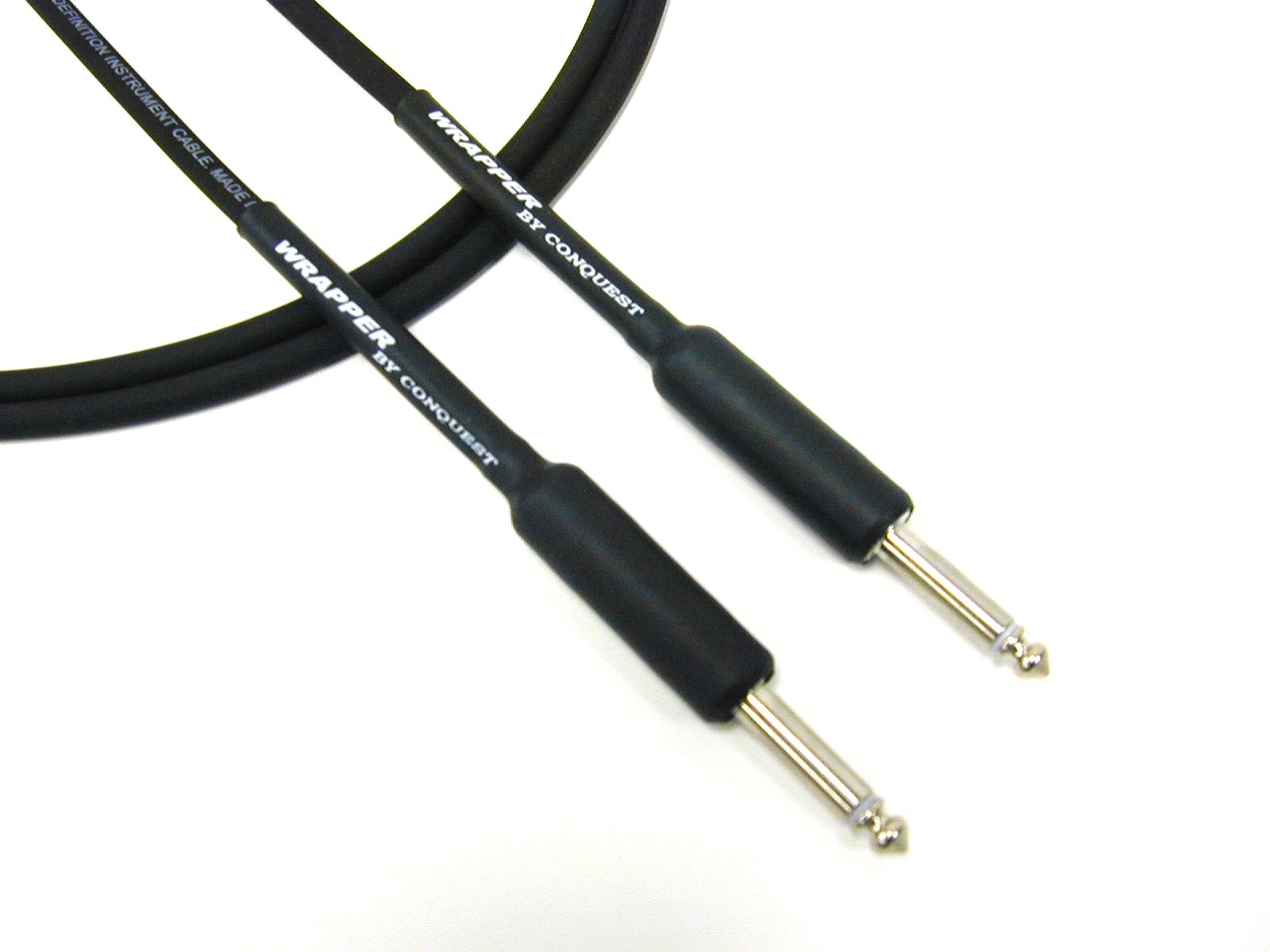 Conquest Sound W 10BK 10-Feet Hi-Definition Instrument/Guitar Cable with Neutrik Plugs, Black Heat Shrink