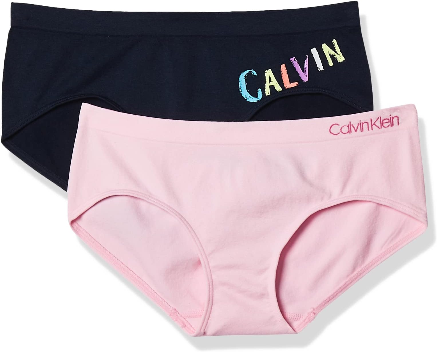 Calvin Klein Girl's Kids Seamless Hipster Underwear Panty, Multipack (Pack of 2)