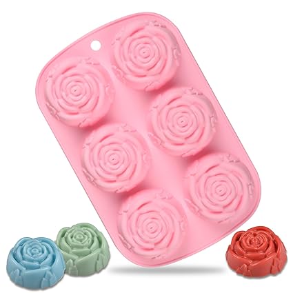 Fimary Silicone Rose Ice Molds for Mimosas, Easy Release Flower Ice Cube Mold, Food Grade Rose Mold Ice Cube Tray, BPA Free Rose Mold Perfect for Making Candy Chocolate Jelly Soap Wax, Dishwasher Safe