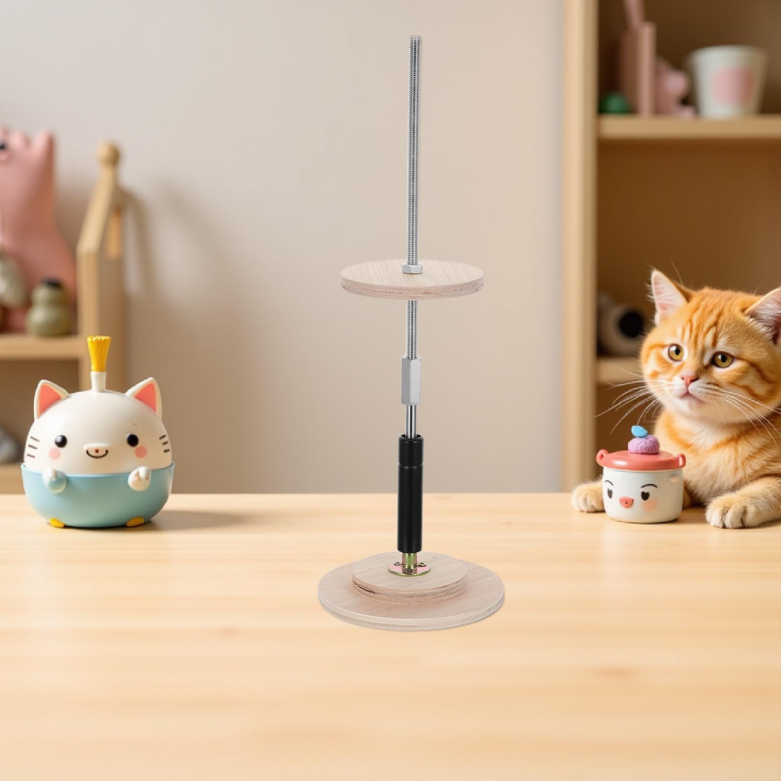Stützstange für Katzenkratzbäume mit Polster, 8 cm höhenverstellbare Hydraulikstange für Boden- bis deckenhohe Klettertürme für Katzen, Ersatzteil für Katzenspielplätze