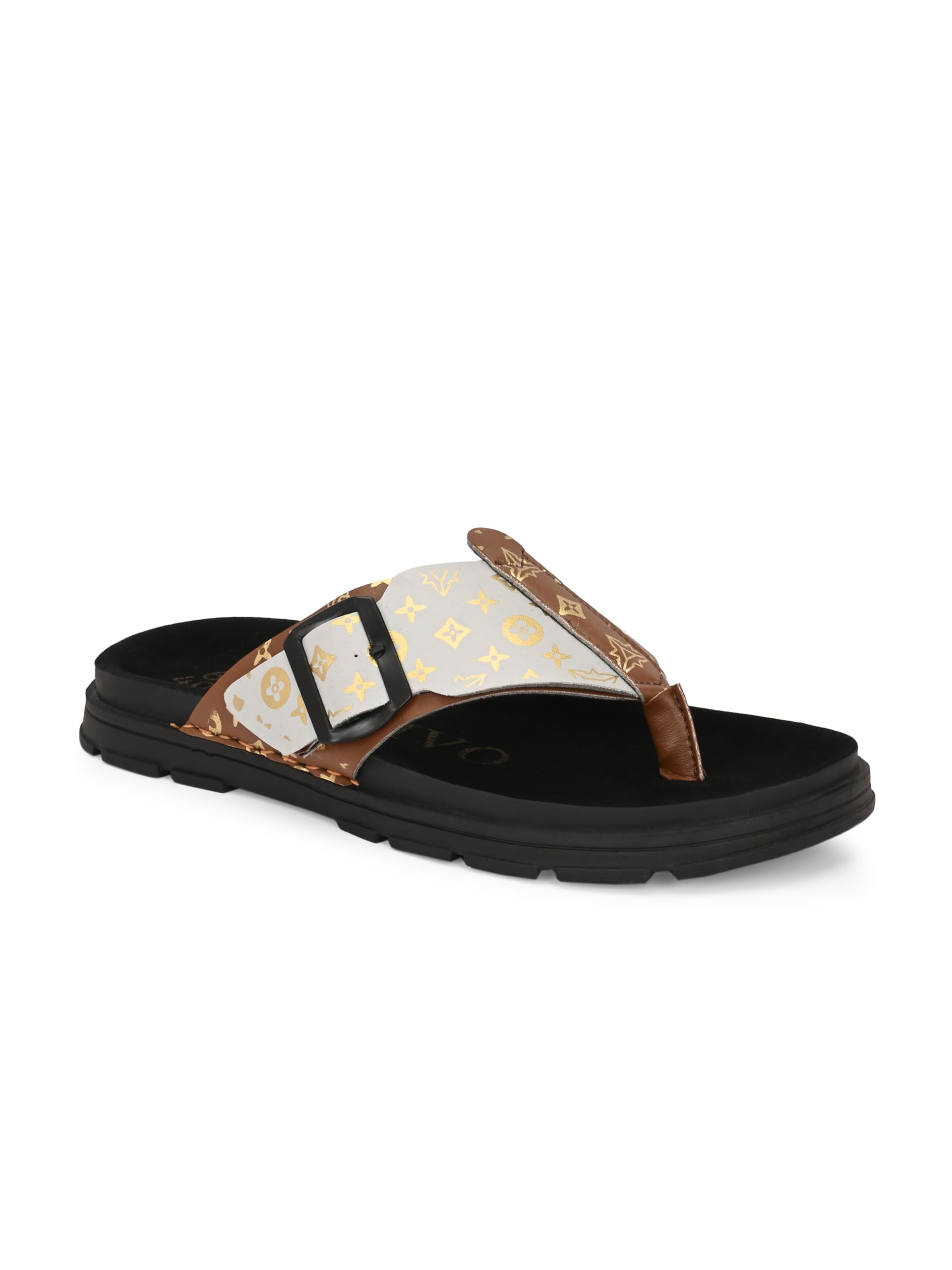 arivo Men's Printed Toe-Ring Thong Sandals with Buckle Strap – Stylish & Comfortable Footwear-picture-19