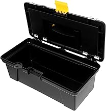 SEWOART Caixa de ferramentas vermelha caixa de ferramentas portátil caixa de ferramentas para caminhão caixa de ferramentas caixa de ferramentas de plástico com alça caixa de ferramentas portátil trator, caixa de ferramentas estojo de armazenamento ABS preto