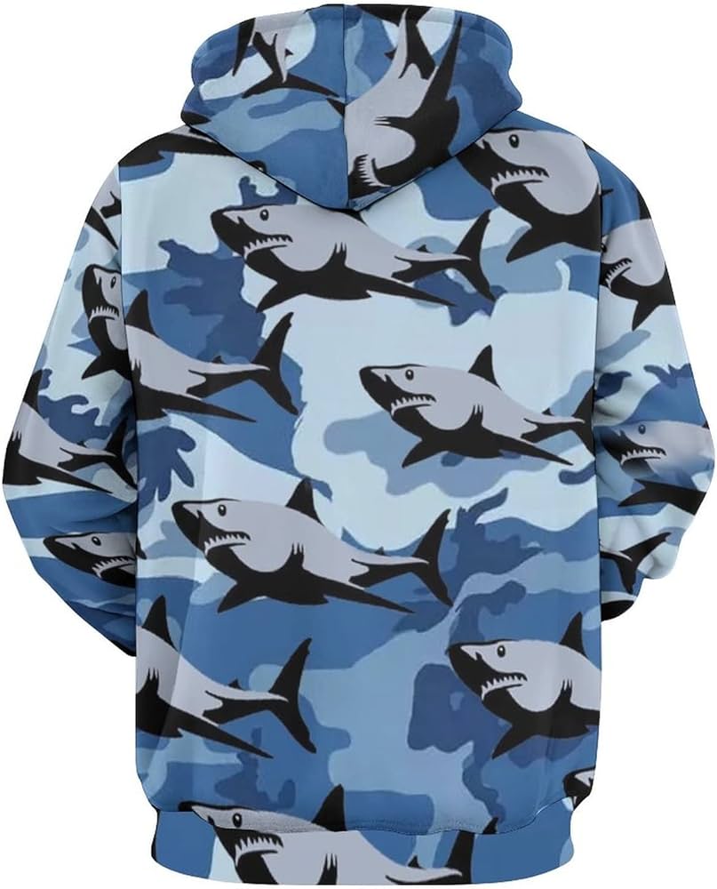 迷彩柄 サメフード パーカー