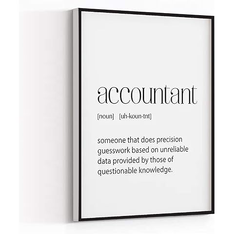 BIG WALL ART,wall decor for bedroom aesthetic,brown bathroom decor,Accountant Accountant Definition Accountant Gift Accountant Gifts Accountant Poster,12''x18''inch Framed