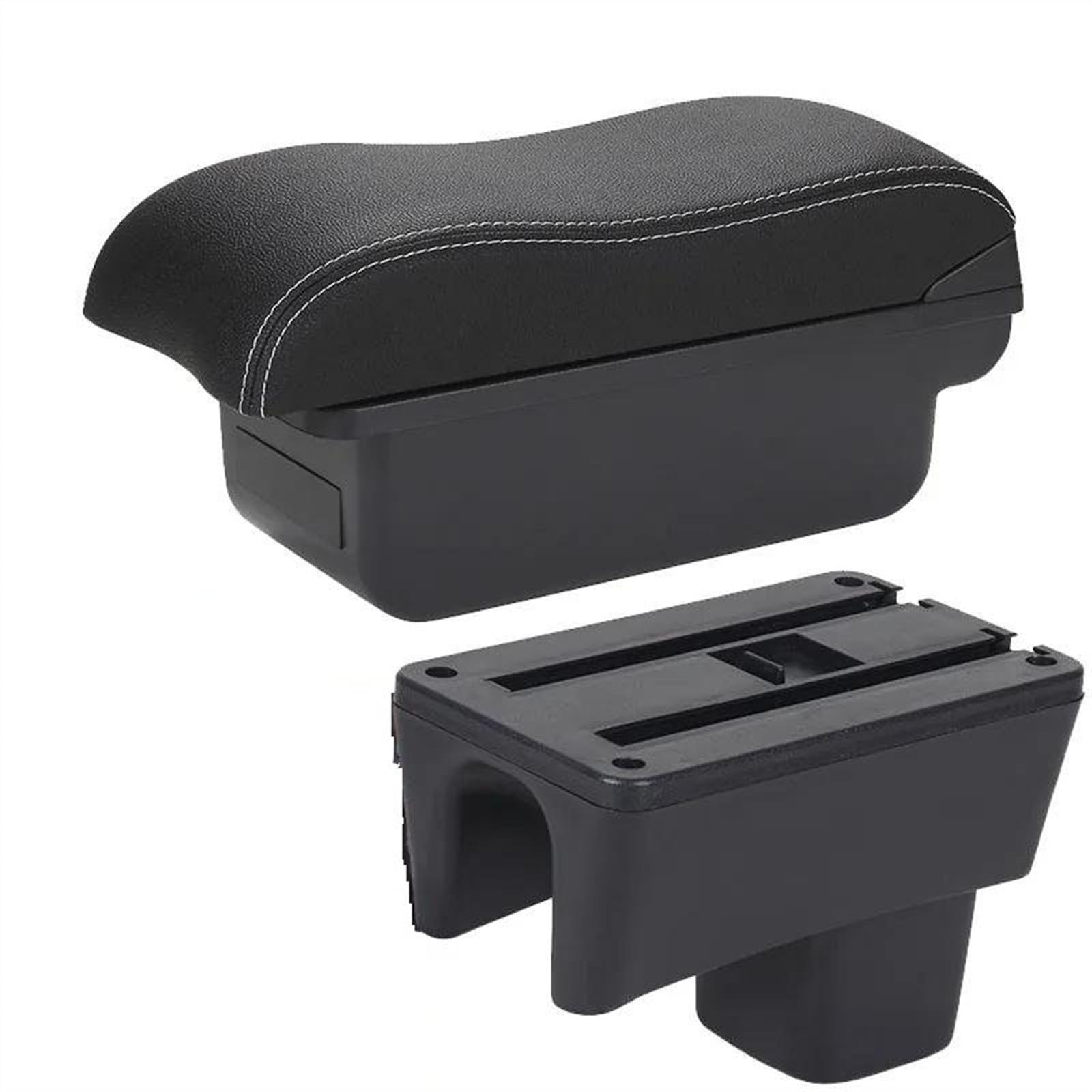 NOHEEU Car Storage Box Easy To Install Dedicated Armrest For Swift 2005-2023 Curved Surface(C3 Black white NO USB)