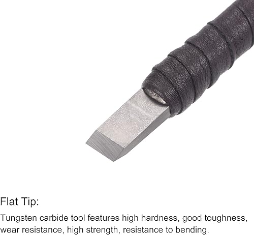 Miniatura 3 de uxcell Cuchillo para tallar cinceles de madera, herramienta de mano para carpintería con punta plana de carburo de tungsteno de 0.315 in, 5.906 in