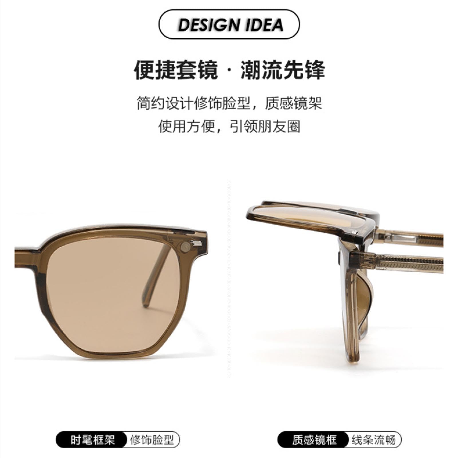 Polarisierte Sonnenbrille Herren Damen Magnetclip auf Brille Brillengestelle Brillen
