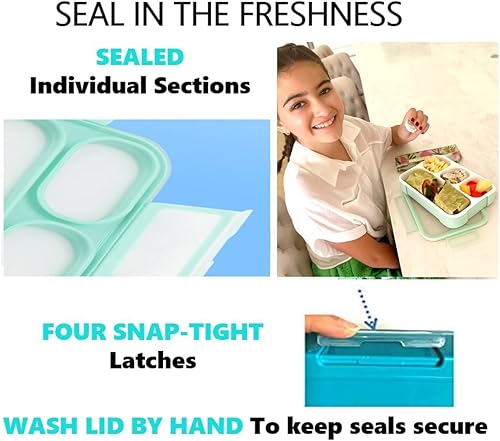 Miniatura 3 de Bento - Juego de Lonchera para almuerzo o refrigerio, a prueba de fugas, con recipientes, para niños y adultos, libre de BPA, apto para microondas y