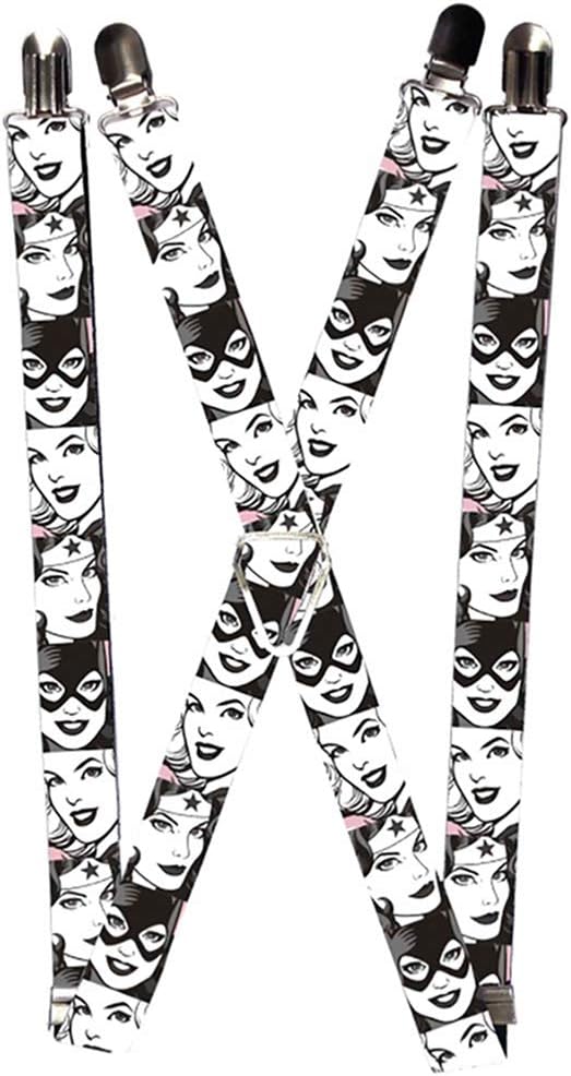 Buckle-Down Suspenders - Batgirl/supergirl/wonder Woman Retro Panels Bla Accessory