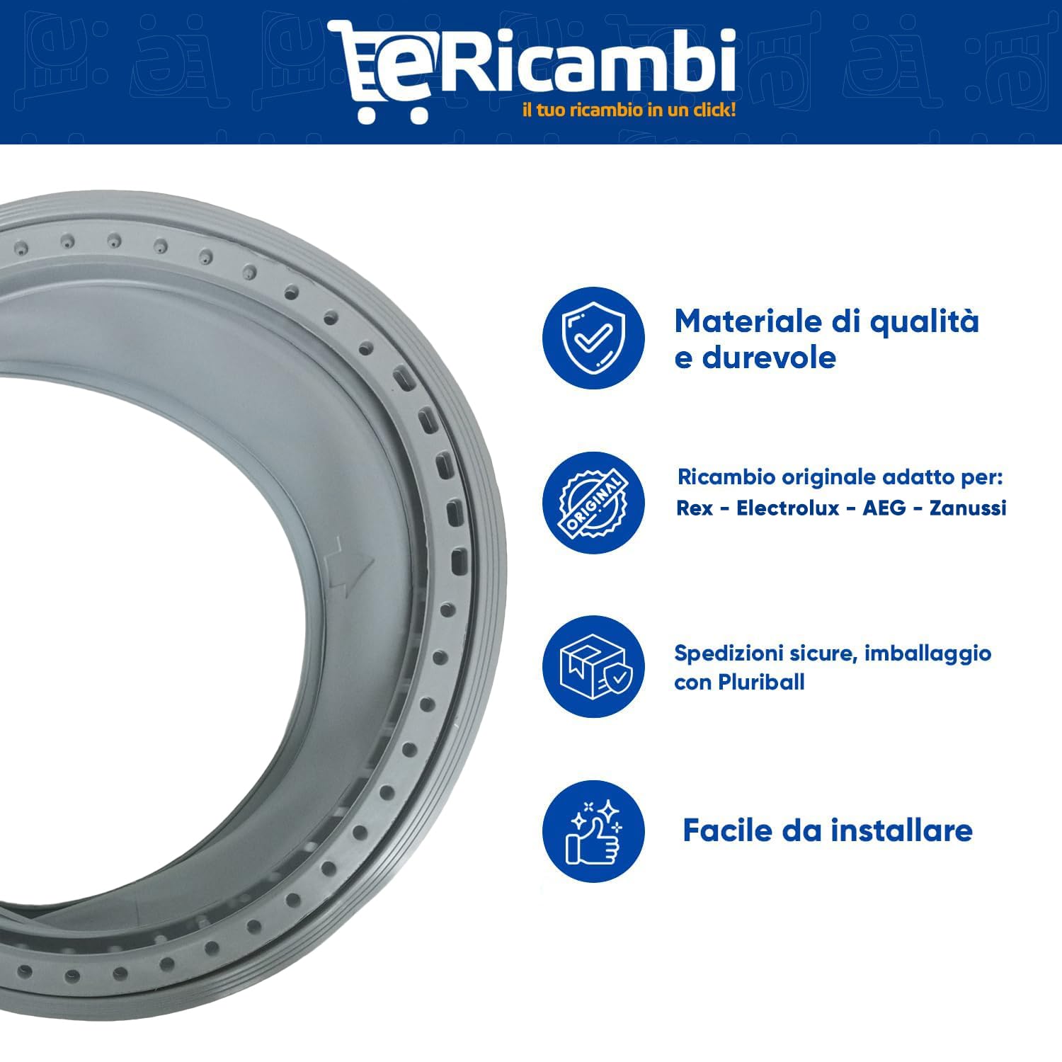 Electrolux Rex Zoppas Zanussi guarnizione oblò lavatrice FE FR RI EWF P12 ZWN