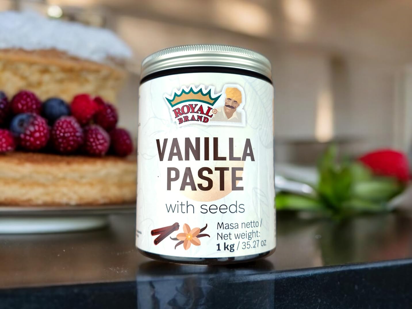Royal Brand Bourbon Vanille Paste 1 kg Gourmet – Intensives Vanille Aroma ohne Konservierungsstoffe