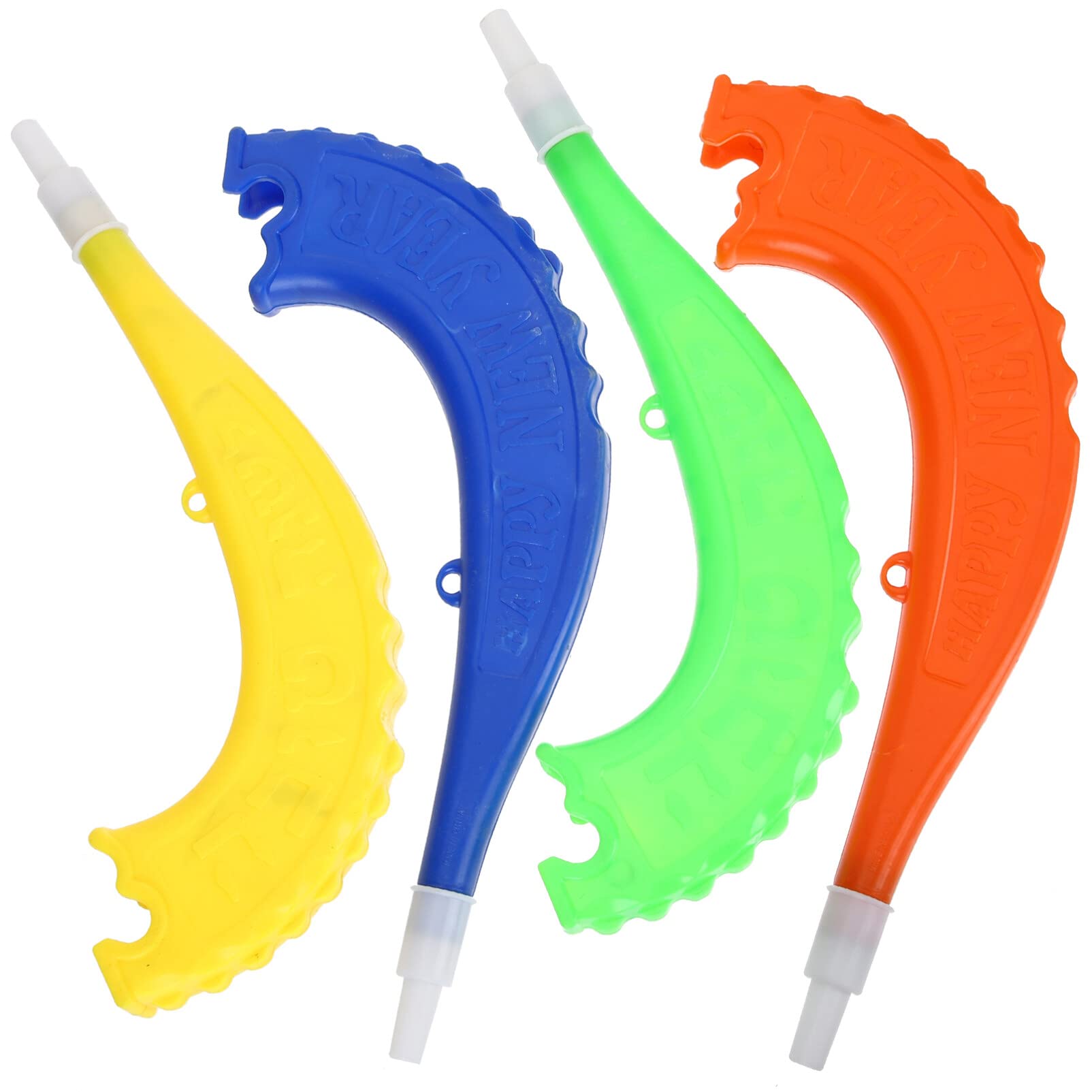 STOBOKShofar 4Pcs Plastic Stadium Horns Fan Cheer Horn Stadium Noisemaker or Sporting Events Football Games Graduation School Sports Party Decorations Supplies Favors Accessories