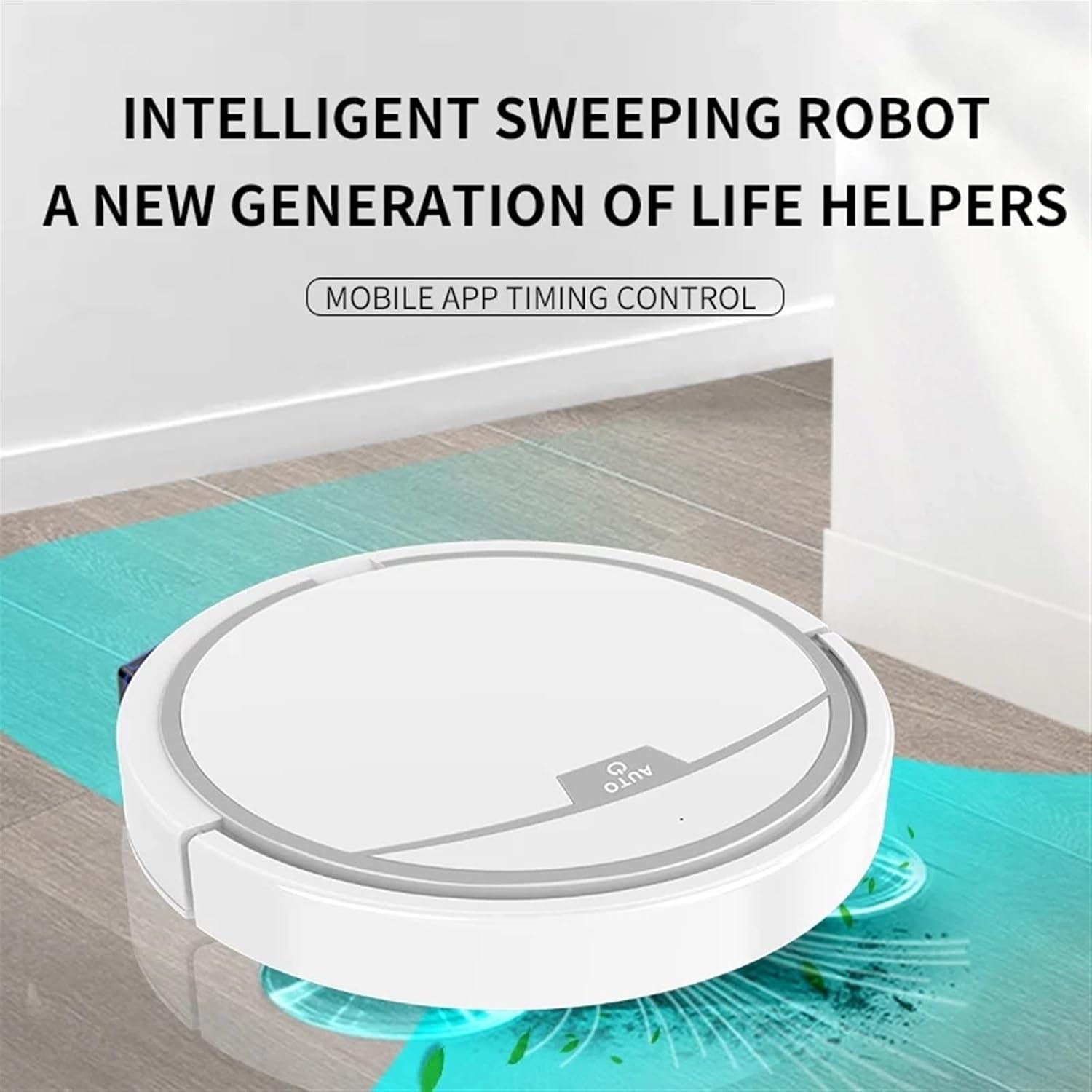 Wireless Vacuum Smart Sweeping Robot Fully Automatic Silent Sweeping and Mopping Three-in-One Ultra-Thin Vacuum Cleaner Cleaning (Color : Black)