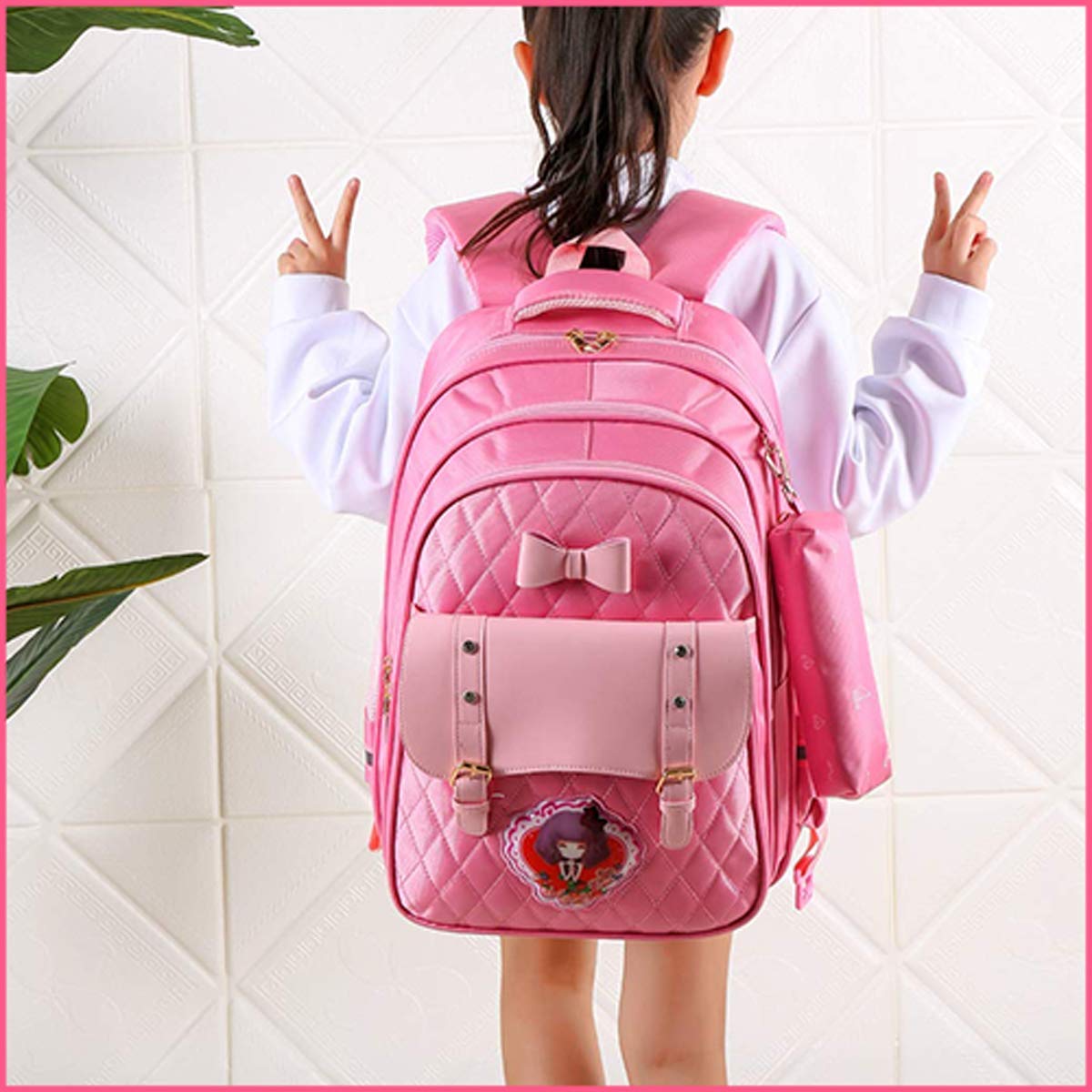 Tinytot 22 Litre, 17 Inches Stylish & Trendy Water Resistant High Storage School Backpack College Backpack Travel Backpack Bag for Boys & Girls, With Trolley And Pencil Pouch, 2nd Standard Onwards 3