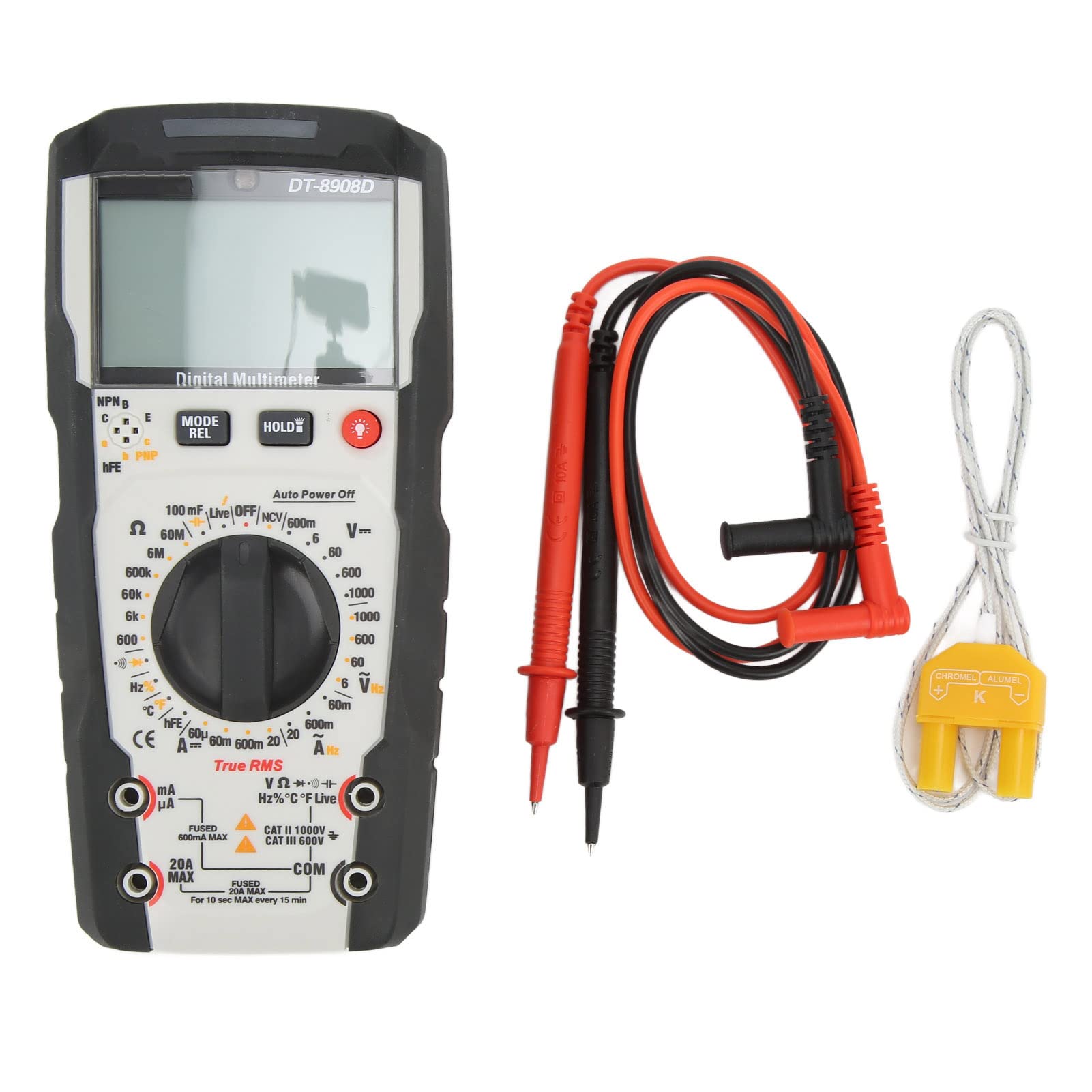 Multímetro Digital DT 8908D con Pantalla LCD Grande IP67 para Ingenieros Electricistas Uso Doméstico