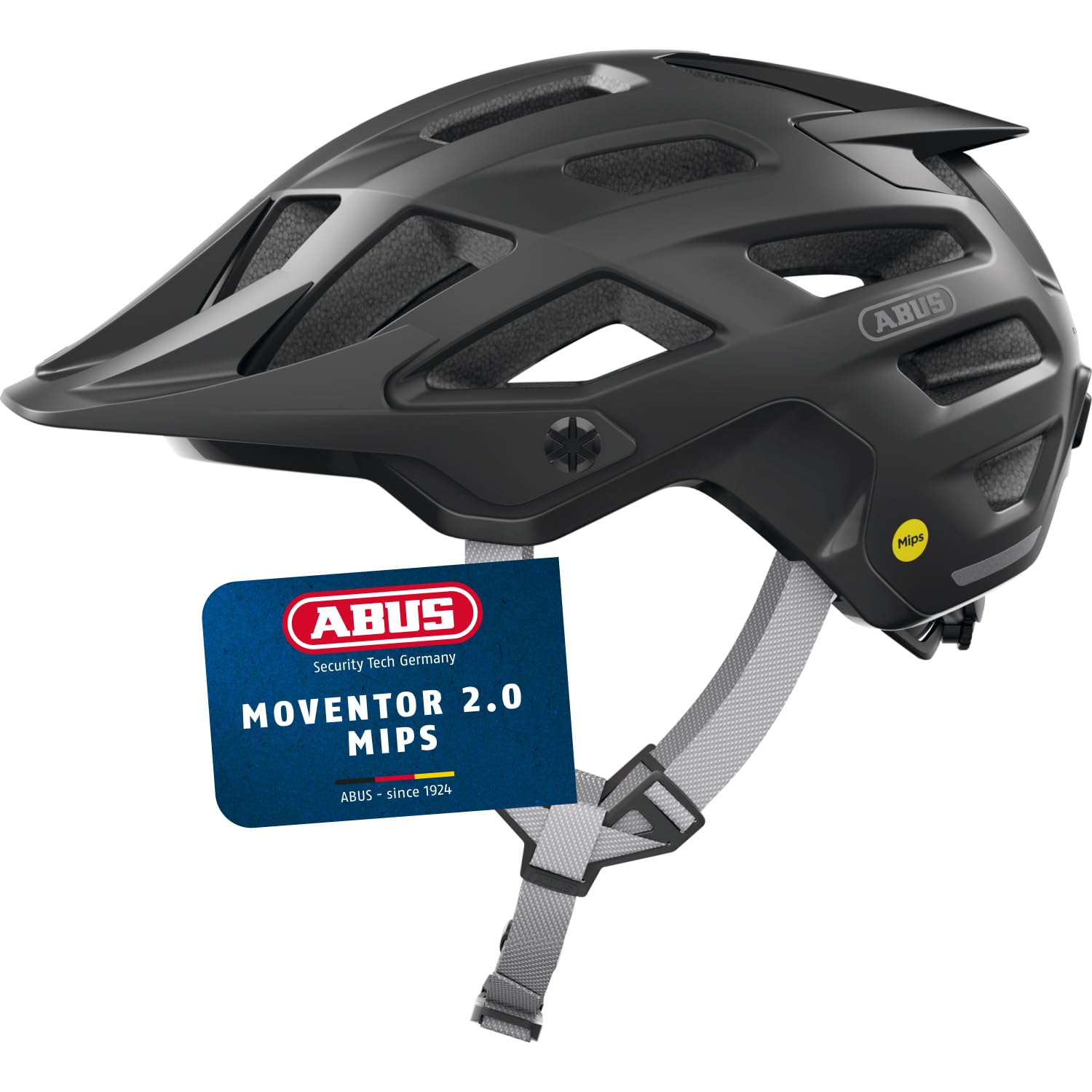 ABUS MTB-Helm Moventor 2.0 MIPS, Casco de Bicicleta Negro, Talla L