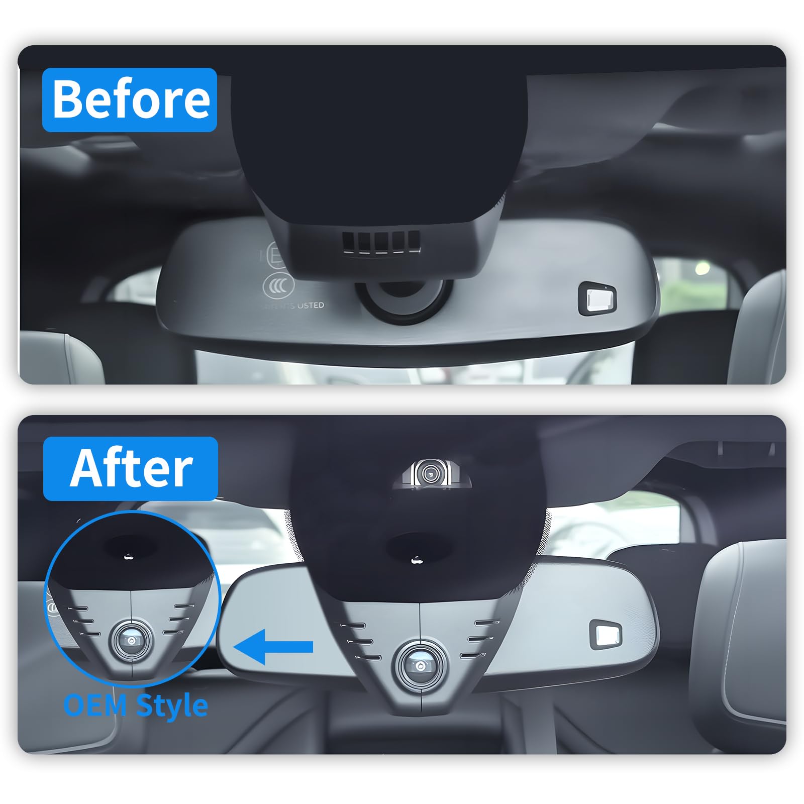 Kamera samochodowa 4K do Cadillac Lyriq 2023 2024 2025, wygląd OEM, wideo 2160P UHD, wbudowane WiFi i aplikacja, nagrywanie w pętli, czujnik G, Plug & Play, karta 64 GB