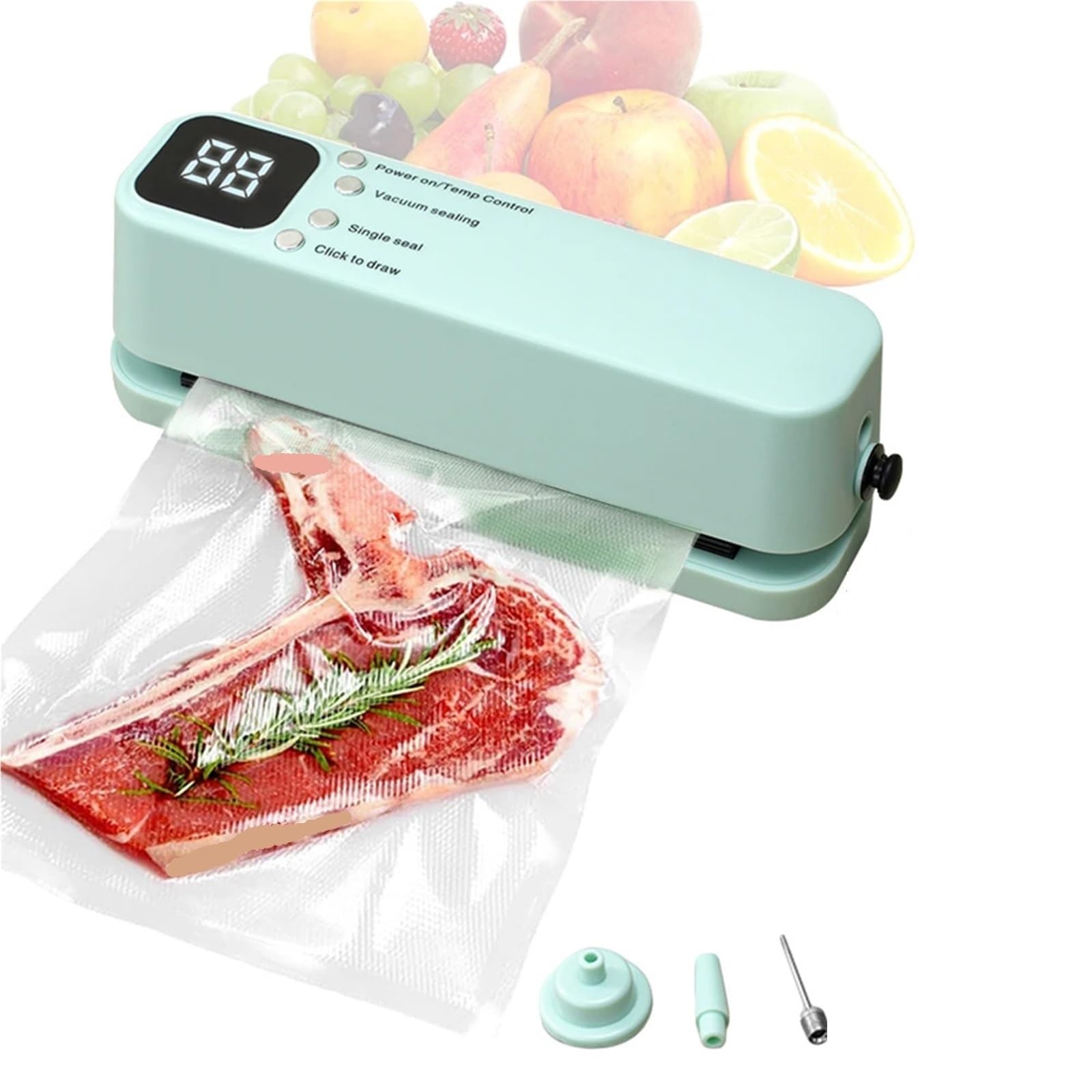 Macchina Sottovuoto, Mini Sigillatrice Sottovuoto Confezione Ricaricabile Per La Conservazione Degli Alimenti Sacchetti Di Plastica Macchina Automatica Wireless Portatile,per Verdura, Frutta, Carne