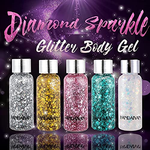Body Glitter Holographic Glitter Liquid For Festival Make Up,Face Glitter Sequins Chunky For Hair And Eyeshadow Long-Lasting No Glue Needed And Easy To Remove. #TOP6