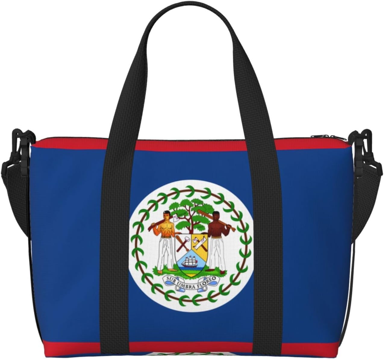 Belize Flag Hand-held travel bag, messenger casual handbag, suitable for work, travel, fitness, tourism, women's zipper storage bag,