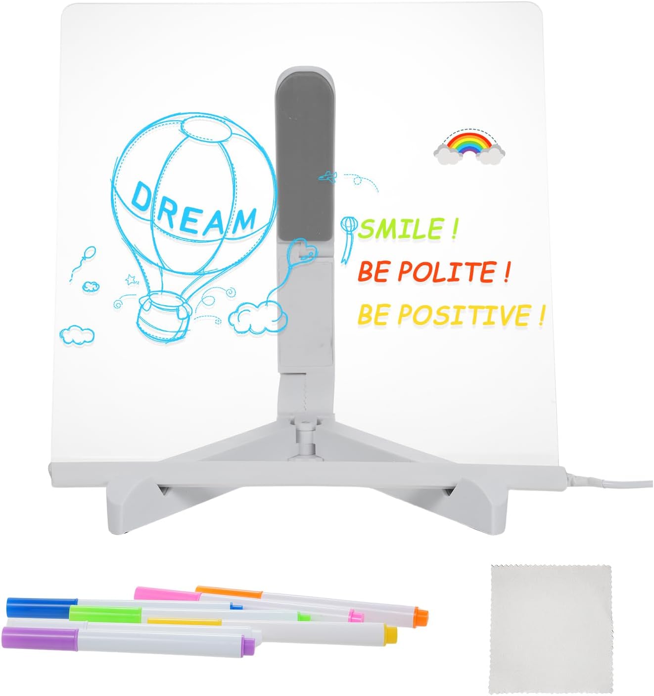 Acrylic LED Writing Board with Light Up Function for Desktop Note Memo Whiteboard 30x20cm Creative Office Supplies (2)