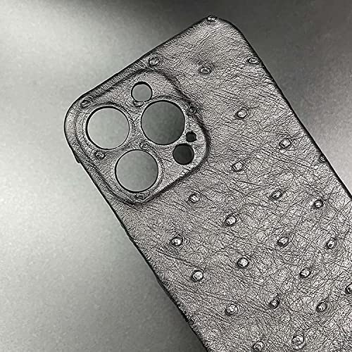 Coque iPhone 13 Pro Max cuir d'autruche gris resolvant les problemes de rayures - 2