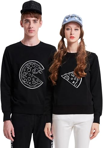 Amazon.com: Sudadera con capucha para pareja a juego con suéter de pizza,  set de regalo para el día de San Valentín, Negro + negro : Ropa, Zapatos y  Joyería