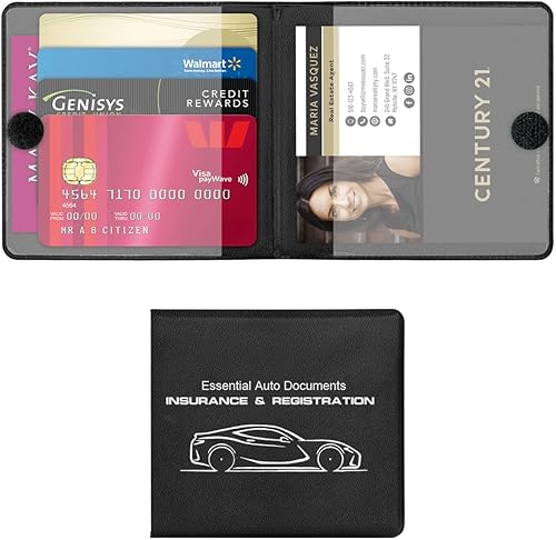 Miniatura 1 de Osilly Car Registration and Insurance Holder, 2 Pack Auto Glove Box Organizer with Magnetic Shut, Automotive Essential for Driver License and Cards,