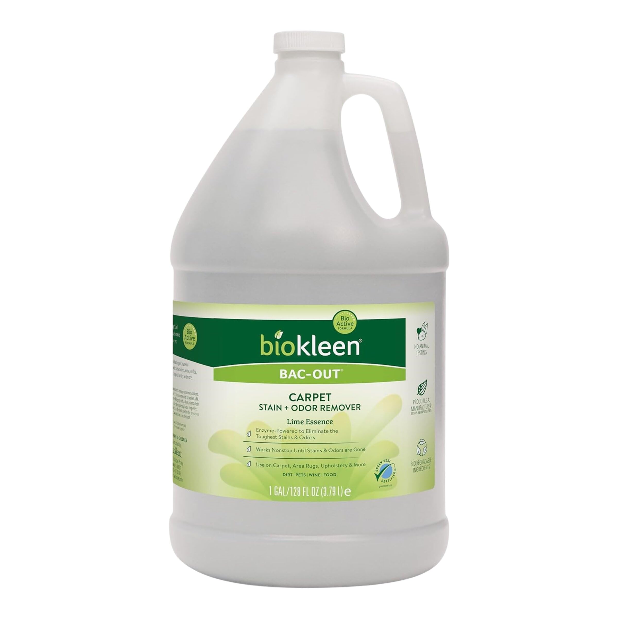 Biokleen Bac-Out - Soluzione per la Pulizia di Tappeti - Rimuovi Odori e Macchie con Enzimi - 3,8 L