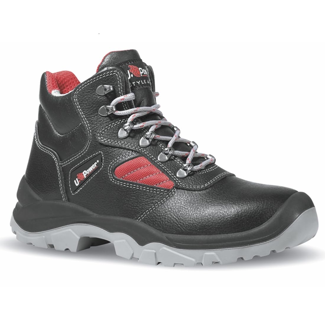 U-Power - Chaussures de sécurité hautes classiques MAYON - Environnements humides - S3 SRC 39 Noir / Rouge