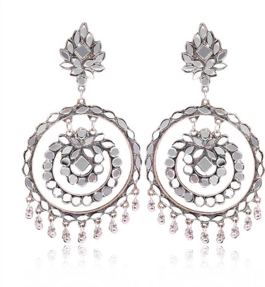 DIANO DIMZI Metal ROUND BIG CRYSTAL MIRROR WORK STYLISH TOPS STYLE EARRINGS For Women A57 (B0CR9ZTM7C) Amazon Price History, Amazon Price Tracker