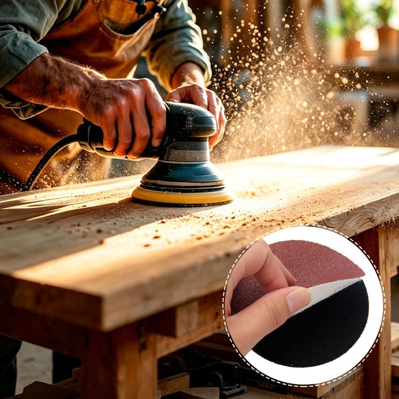 180mm 7" Hook Loop Polishing Pad Kit with M14 Adapter, Securely Holds Sand Discs, Shock-Absorbing Flexible Base, Universal Back Plate for Orbital Sander and Electric Polisher