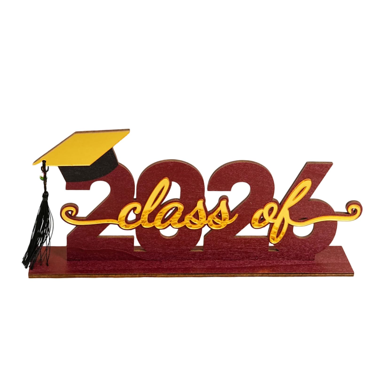 SHINLHUA Class of 2026 Wooden Table Centerpieces, Congrats Grad Table Signs for Graduation Party Decorations, Tiered Tray Decor Multiple Color Options
