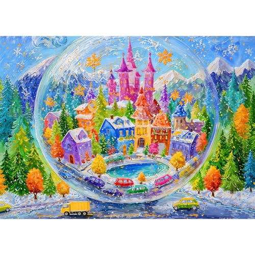 TangComplete Puzzle de 1000 piezas para adultos y niños, juego imposible, regalo de rompecabezas, rompecabezas inteligentes, rompecabezas coloridos, rompecabezas con diseño de castillo de cuento de