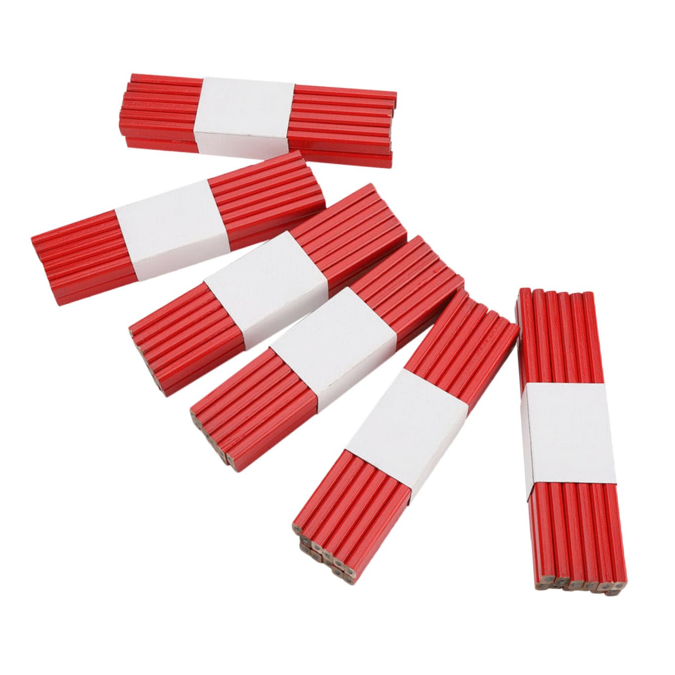 Homoyoyo 72 Lápices de Carpintero Rojos de Madera, Forma Octogonal, Punta Firme, para Marcar Carpintería y Superficies Ásperas, Resistentes y Antideslizantes