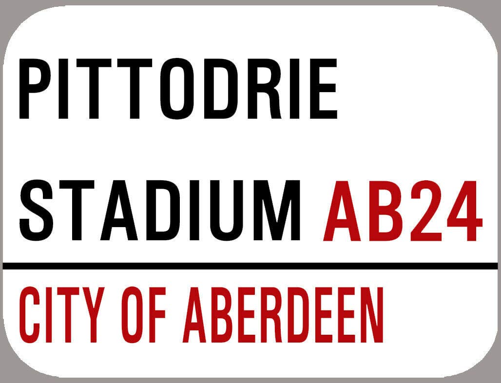 Bioprocess Tinsignposter628 Aberdeen Pittodrie Metal Football St Sign Rounded Edges Outdoor Decoration Props Plaque Sign 8X12 Inch