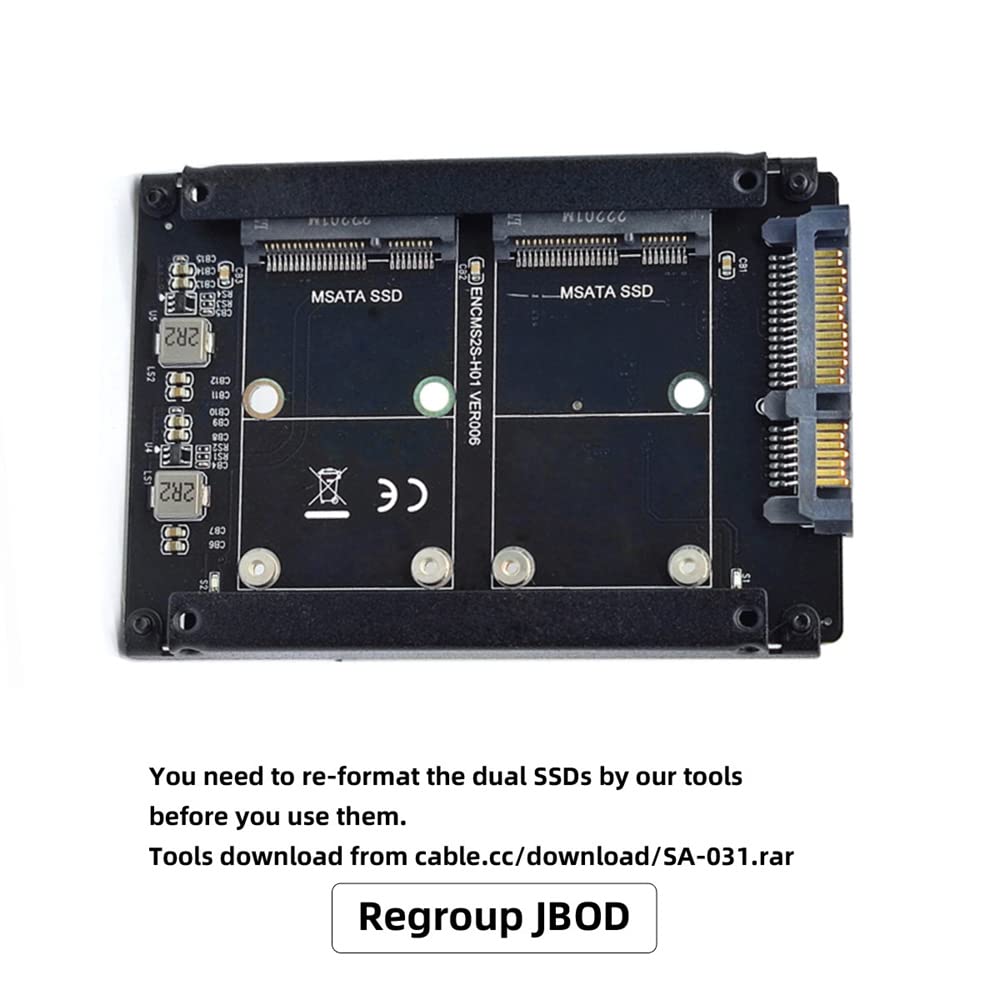 Amazon.com: Xiwai Dual MSATA Mini-SATA SSD Card JBOD Raid0 Span
