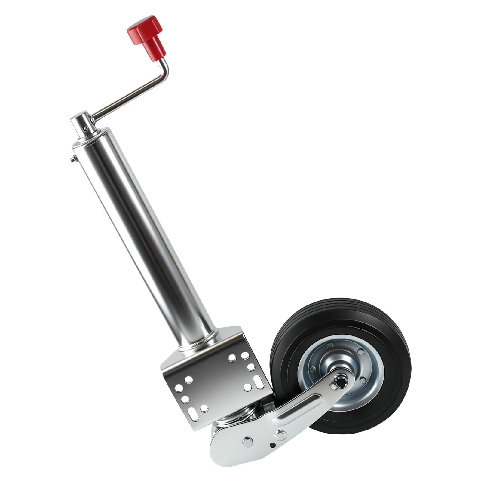 Stützrad für Anhänger mit Kurbel, 500 kg Traglast | Kurbelstützrad höhenverstellbar 245 mm, Deichselstützrad Universal Ersatz für Anhänger Wohnwagen Wohnmobile, Rad 200 x 50 mm
