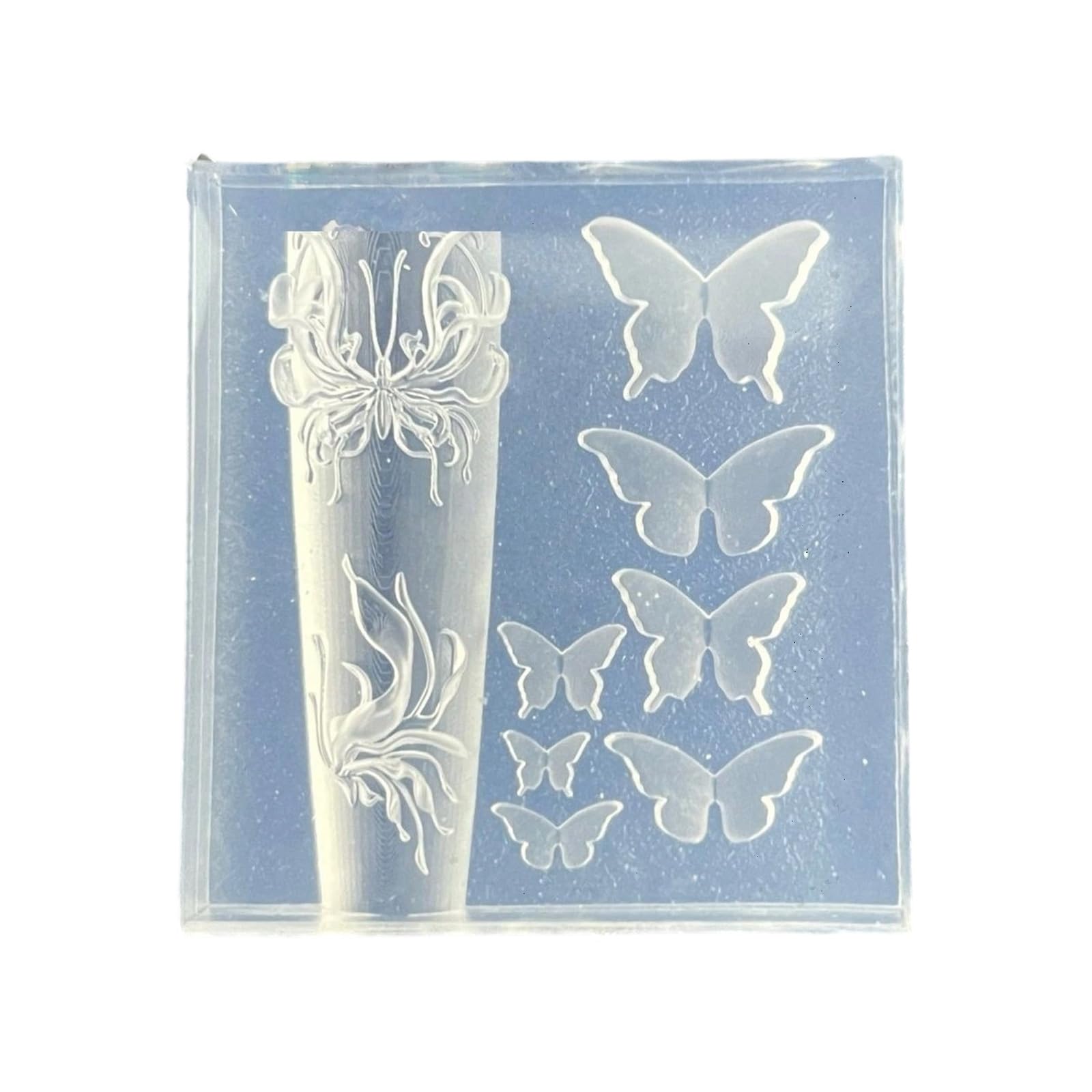 Maxtonser Silicone Nails Art Mold Accessory Delicate Shape 3D Nails Decorative Mold Silicone Texture for Various Nails Types