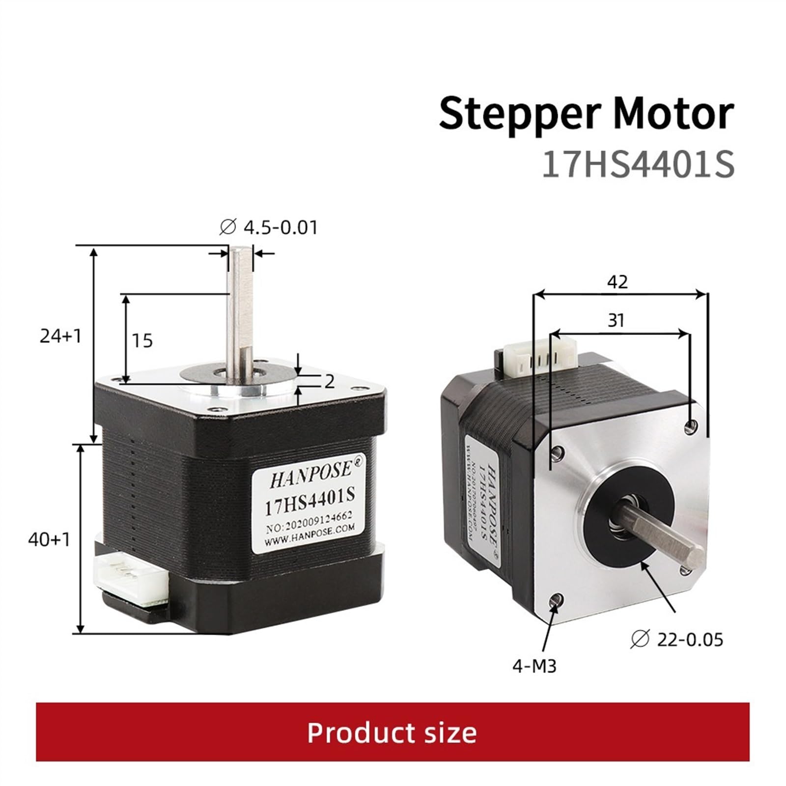 5 uds impresora 3D 4 conductores Nema17 Motor paso a paso 42 motor 17 motor 42BYGH 1.7A (17HS4401S) motor con línea