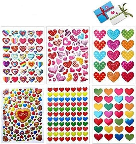 Calcomanías de corazón, 60 hojas coloridas de corazón para el día de San Valentín, aniversarios, bodas, Acción de Gracias