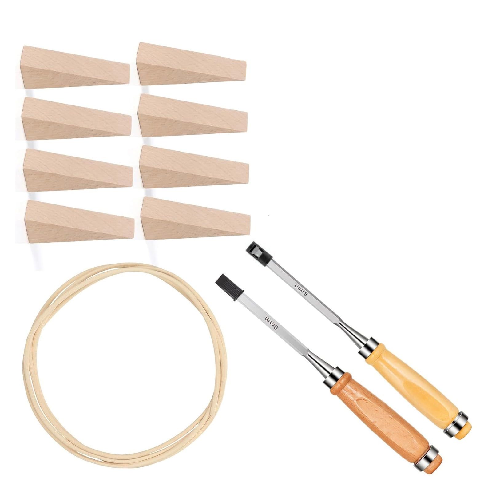 Limtula 12Pcs Rattan Furniture Fixing Tools for Handwoven Furniture Restoration with Wood Wedges Wicker and Screwdriver Restoration Set