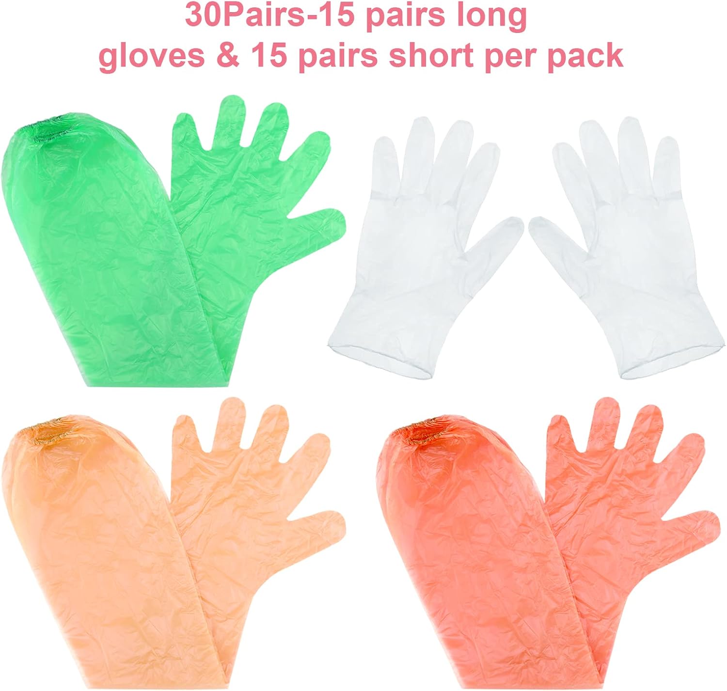 Honeydak 30 Pairs Field Dressing Gloves Disposable PVC Hunting Deer Gutting Mittens Cleaning Gloves with Long and Short Gut Mitten Combo Pack : Sports & Outdoors